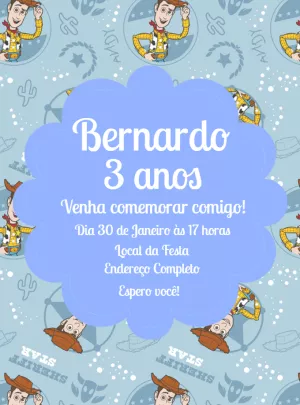 Invitation d'anniversaire Toy Story – Statique – Decore Arte