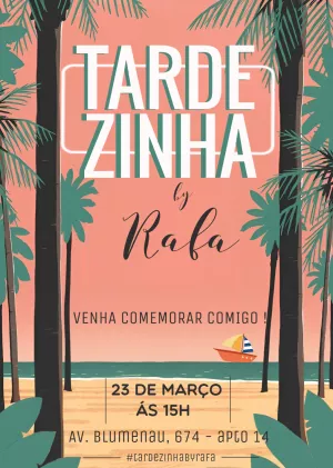 Convite de Aniversário Tardezinha Tropical para Editar Online