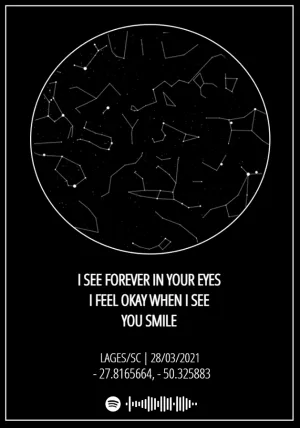 Quadro Mapa das Estrelas Personalizado para Editar Online