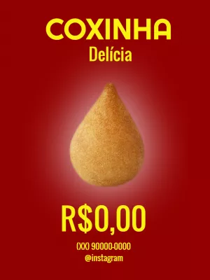 Post de Coxinha para Lanchonete Editável Online