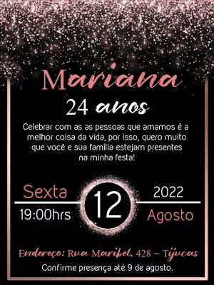 生日邀请函 – 静态 – Bárbara Claudino
