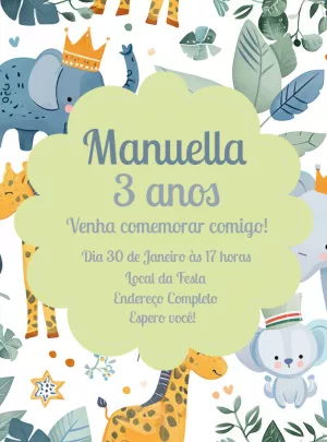 Safari Birthday Invitation – Static – Decore Arte
