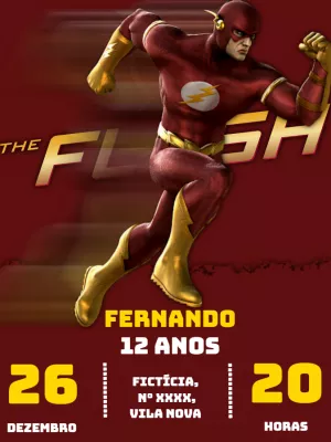 Convite de Aniversário The Flash para Editar Online