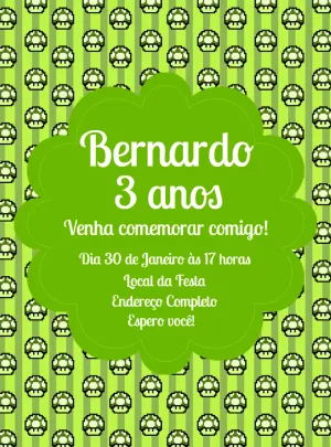 Invito di compleanno Super Mario – Statico – Decore Arte