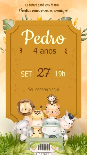 Safari Birthday Invitation – Static – MR Produções