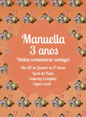 Convite Aniversário 44 Gatos para Editar Online