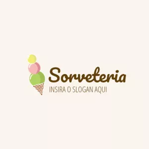 Logo para Sorveteria com Ícone de Sorvete para Editar