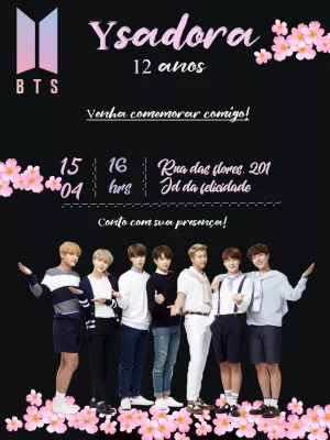 Invitation d'anniversaire KPop Demon Hunters – Statique – a.a