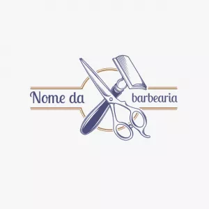 Logo Barbearia Vintage com Tesoura para Editar Online