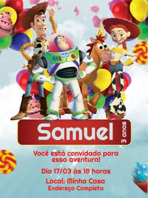 Invitation d'anniversaire Toy Story – Statique – Jonathan Fiuza