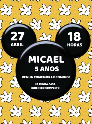 Mickey Mouse Birthday Invitation – Static – Decore Arte