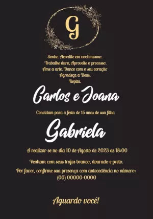 Quinceañera Invitation – Static – Convites Personalizados
