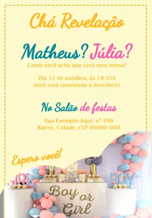 Invito gender reveal – Statico – Wolf Designer