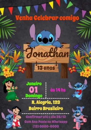 Stitch Birthday Invitation – Static – Osvaldo