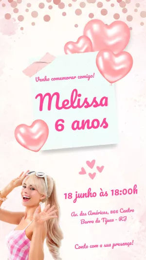 Invitación de cumpleaños Barbie – Estático – Felicity Artes