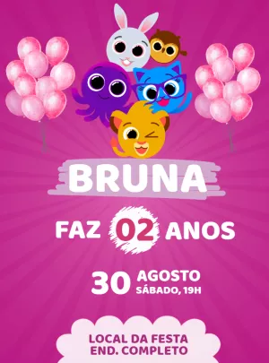 Invitación de cumpleaños Bolofofos – Estático – Jonathan Fiuza