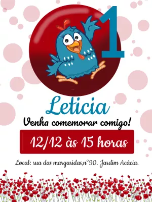 Galinha Pintadinha生日邀请函 – 静态 – Gley Leobas