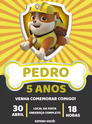 Invito di compleanno Paw Patrol – Statico – Decore Arte