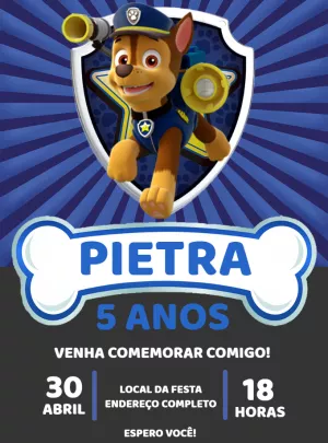 Invito di compleanno Paw Patrol – Statico – Decore Arte