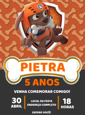 Invito di compleanno Paw Patrol – Statico – Decore Arte