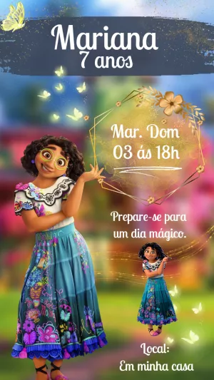 Convite Aniversário Encanto Mirabel para Editar e Imprimir