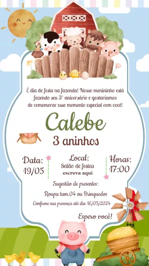 Animals Birthday Invitation – Static – Laiane