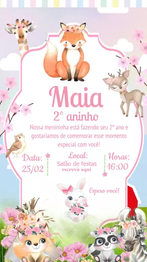 Animals Birthday Invitation – Static – Laiane