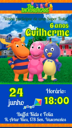 Convite de Aniversário Backyardigans para Editar Online