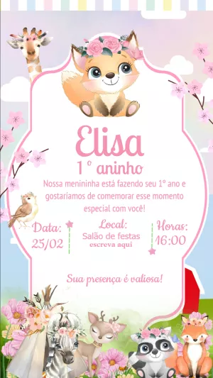 Animals Birthday Invitation – Static – Laiane