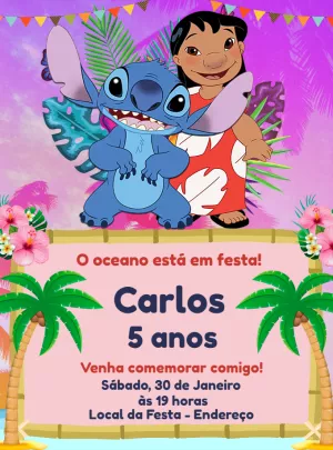 Stitch Birthday Invitation – Static – Decore Arte