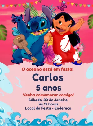 Stitch Birthday Invitation – Static – Decore Arte