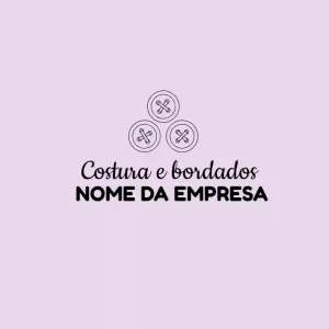 Logo Editável de Costura e Bordado com Botões para Criar
