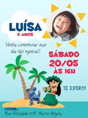 Invitación de cumpleaños Stitch – Estático – Gley Leobas