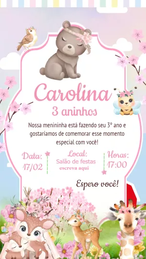 Animals Birthday Invitation – Static – Laiane