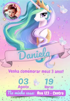 独角兽生日邀请函 – 静态 – Convites e Artes Digitais