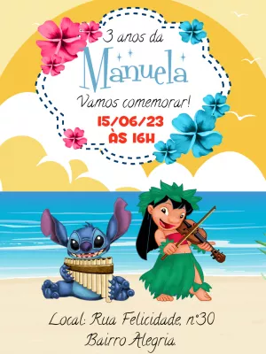 Stitch Birthday Invitation – Static – Gley Leobas