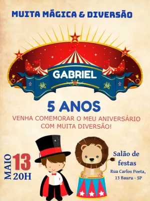 Invitation d'anniversaire Cirque – Statique – Augusto Renan