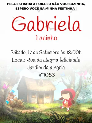 Convite Aniversário Chapéuzinho Vermelho para Editar Online
