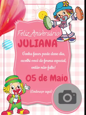 Convite de Aniversário Patati e Patatá com Foto para Editar