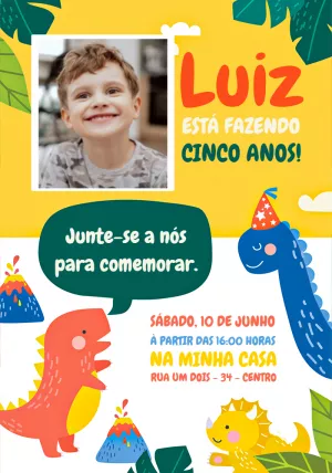 Invitación de cumpleaños Dinosaurio – Estático – Jotta