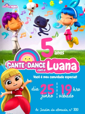 Convite Aniversário Vera e o Reino do Arco-Íris para Editar