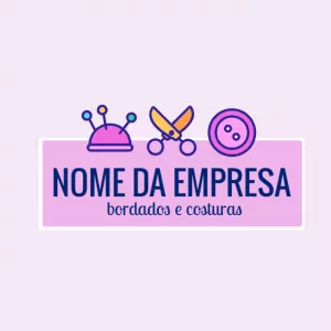 Logo Editável para Ateliê de Costura e Bordados