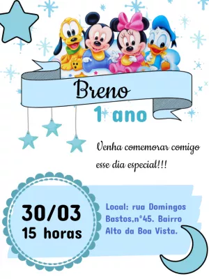 Mickey Mouse Birthday Invitation – Static – Bella Liz Convites