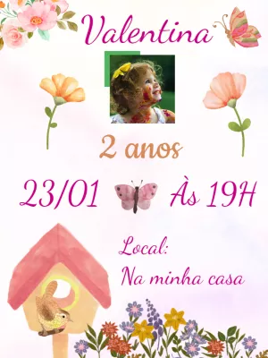 Invitación de cumpleaños Jardín encantado – Estático – ST personalizados