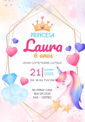 Invitación de cumpleaños Princesas – Estático – Jotta