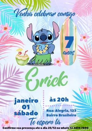 Stitch Birthday Invitation – Static – Osvaldo