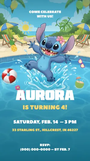 Invitación de cumpleaños Stitch – Estático – Voxalis