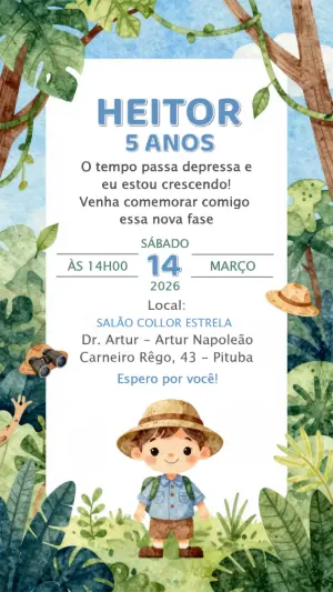 Safari Birthday Invitation – Static – CollorGraph EDITOR