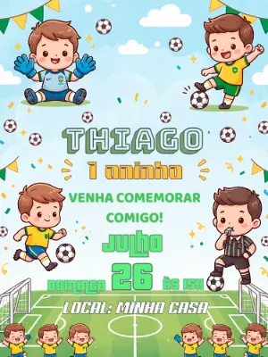 Soccer Birthday Invitation – Static – Alegria no ar