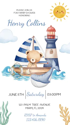 Invito baby shower – Statico – Gley Leobas